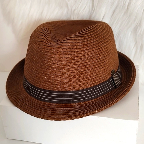 HBY Miami 100% Paper Straw Fedora Hat/ Size L - Picture 2 of 8